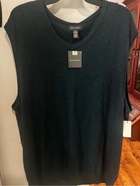 Van Heusen Men's Knit Blue V-Neck Sleeveless Tank